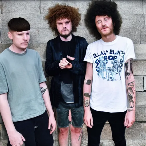 Prompt: geordie greep fro mthe band black midi having a business meeting with mario, hyperrealistic