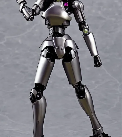 Image similar to Girl in mecha cyber Armor, portrait of the action figure of a girl, with bare legs，in the style of Kotobukiya ，anime figure