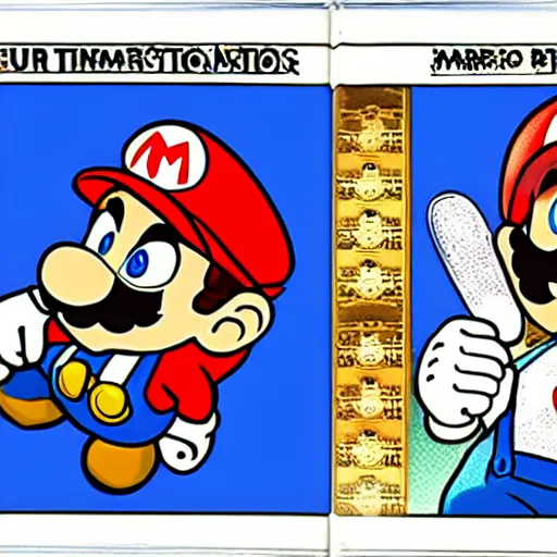 Prompt: Super Mario Bros. 77 instruction manual