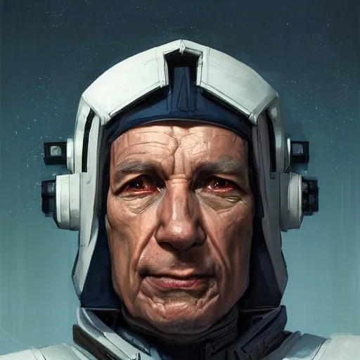 Image similar to portrait of a man by greg rutkowski, old admiral jagged fel, star wars expanded universe, he is about 6 0 years old, wearing uniform of the galactic alliance navy, highly detailed portrait, digital painting, artstation, concept art, smooth, sharp foccus ilustration, artstation hq