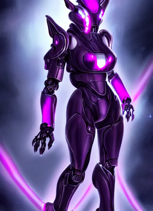 Prompt: cinematic goddess body shot, galactic sized beautiful stunning hot anthropomorphic robot mecha female dragon, sleek dragon head, metal ears, led purple eyes, smooth fuschia skin, smooth silver armor, floating in space, epic proportions, epic size, epic detail, furry art, dragon art, giantess art, warframe fanart, furaffinity, octane