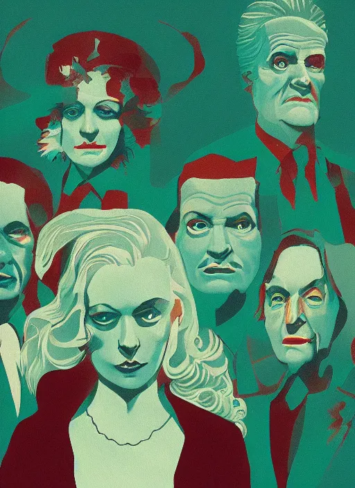 Prompt: Twin Peaks artwork by Otto Nielsen