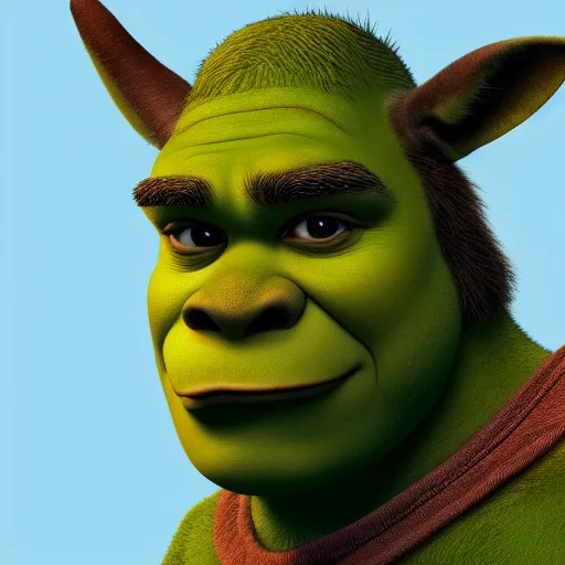 Image similar to Shrek and Donkey merged together, hyperdetailed, artstation, cgsociety, 8k