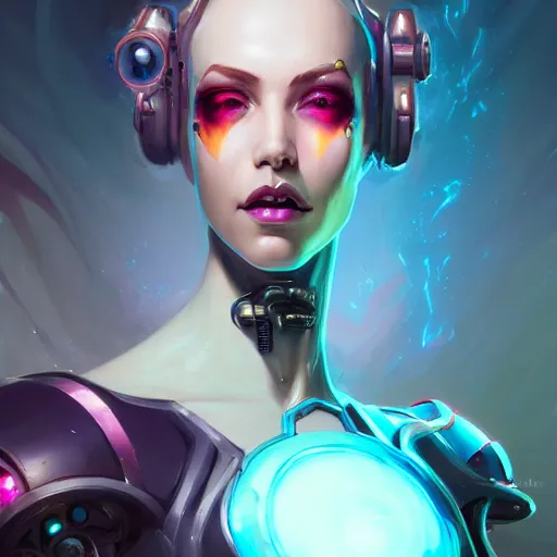 Image similar to a portrait of a beautiful cybernetic jinx from arcane, cyberpunk concept art by pete mohrbacher and wlop and artgerm and josan gonzales, digital art, highly detailed, intricate, sci-fi, sharp focus, Trending on Artstation HQ, deviantart, unreal engine 5, 4K UHD image