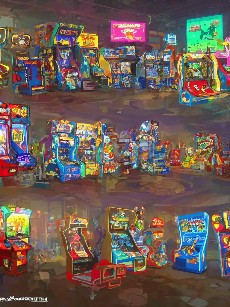 Image similar to arcade games by disney concept artists, blunt borders, rule of thirds