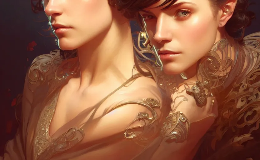 Image similar to portrait of drake, deep focus, d & d, fantasy, intricate, elegant, highly detailed, digital painting, artstation, concept art, matte, sharp focus, illustration, art by artgerm and greg rutkowski and alphonse mucha