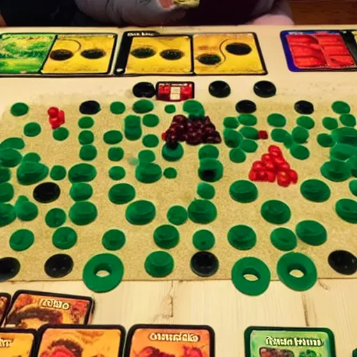 Prompt: black robber stealing corn in catan