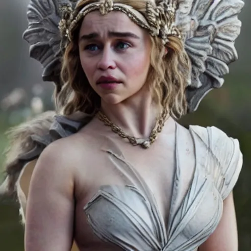 Prompt: Emilia Clarke as a Greek Goddess, Highly detailed