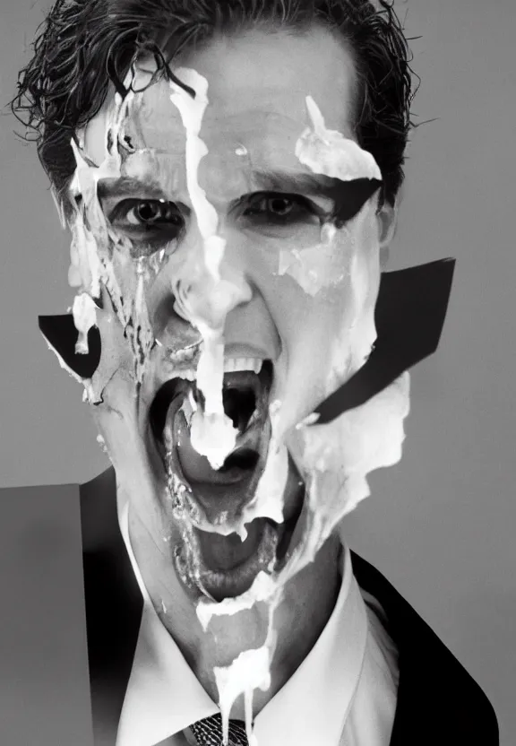 Prompt: joe bidden stars in american psycho, joe bidden, joe bidden is patrick bateman, film photography, joe bidden