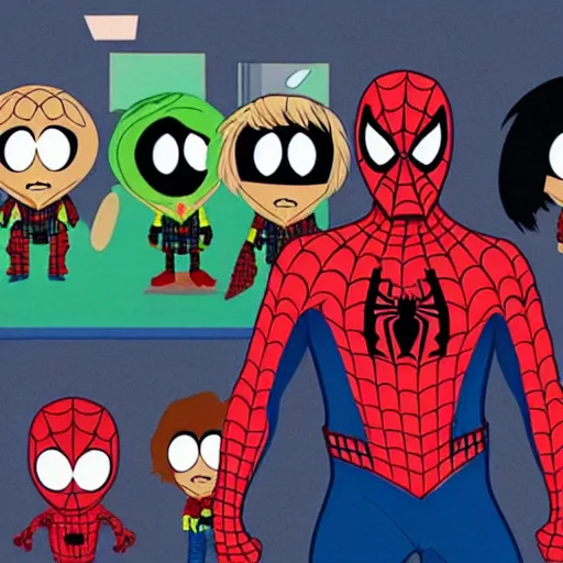 Prompt: spider-man in south park