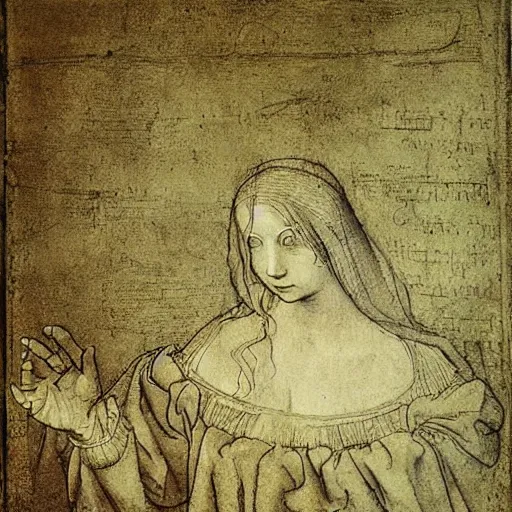 Prompt: art and blueprinta by leonardo da vinci