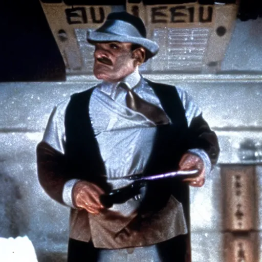 Image similar to a still of david suchet's poirot in blade runner ( 1 9 8 2 )