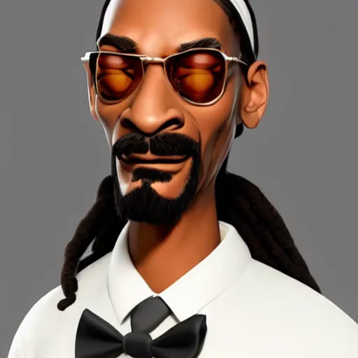 Image similar to hyperdetailed 3 d cartoon render of cartoon snoop dogg in a confident expressive pose, cartoon eyes!!!!! cute cartoon style, white background, low angle shot, cinematic studio lighting, studio quality, octane render, unreal engine 5, trending on artstation, art by sebastian jm, 8 k