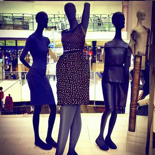 Image similar to “ mannequins in the mall coming to life ”