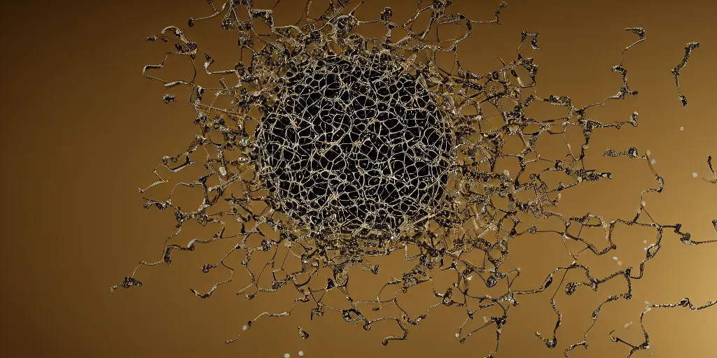 Prompt: an airborne virus made out of microscopic metal nano wires. shot by darren aronofsky, 4 k