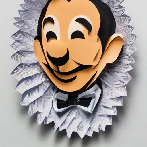 Image similar to a cut paper sculpture of walt disney