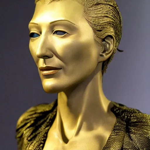 Image similar to sculpture of cate blanchett, metropolis