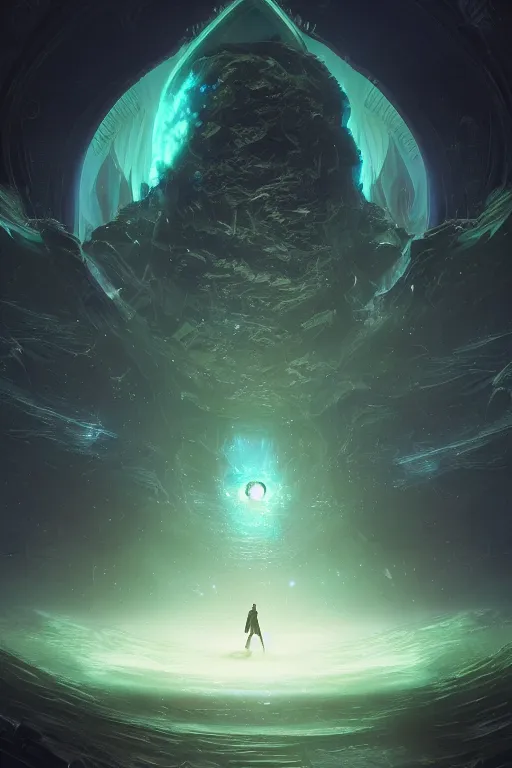 Prompt: a fancy portrait of a small celestial inside of a blue and green portal to another dimension by greg rutkowski, sung choi, mitchell mohrhauser, maciej kuciara, johnson ting, maxim verehin, peter konig, bloodborne, 8 k photorealistic, cinematic lighting, hd, high details, dramatic, dark atmosphere, trending on artstation