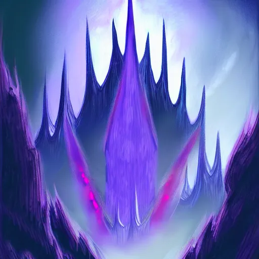 Image similar to WTC Twin Towers red-hooded magicians casting purple colored spells at towers, white glowing souls flying out of the towers to the black hole digital painting in the style of The Lord of the Rings