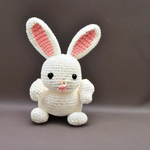 Image similar to cute crocheted plush toy of a white bunny