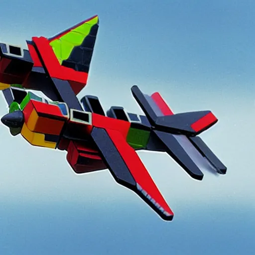 Prompt: Rubiks cube jet fighter