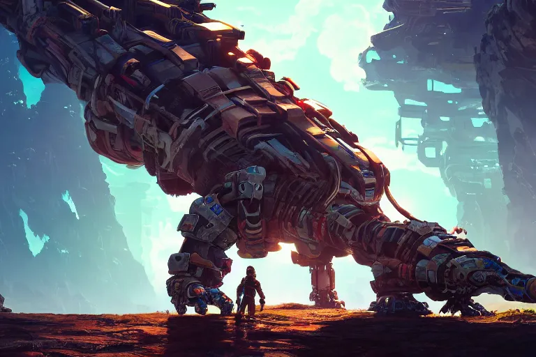 Image similar to burrower machine mecanical creature robot of horizon forbidden west horizon zero dawn bioluminiscence global illumination ray tracing hdr fanart arstation by ian pesty and alena aenami artworks in 4 k