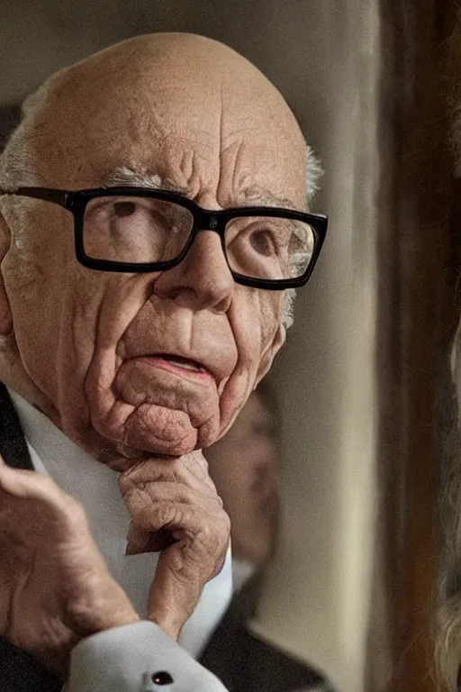 Image similar to !!! rupert murdoch!!! with!! a million eyes!!, photorealistic, cinematic lighting, highly detailed, very intricate, by guillermo del toro and hr giger