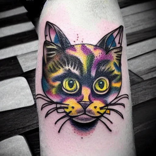 Image similar to clown cat tattoo design