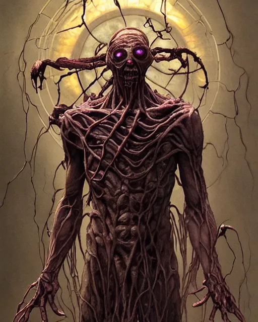 Image similar to the platonic ideal of flowers, rotting, insects and praying of cletus kasady ultimate carnage thanos dementor doctor manhattan chtulu nazgul bioshock davinci, artstation, detailed, intricate, hyperrealism, intense, scary, decay, dmt, art by brock hofer and artgerm and greg rutkowski and alphonse mucha