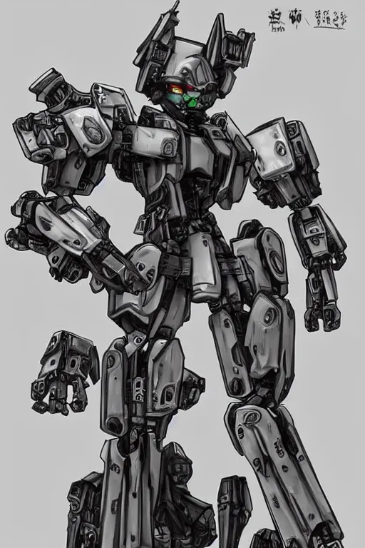 Image similar to full body illustration!! a female mecha with hollow skull eyes, very symmetrical face!! highly detailed, by yoji shinkawa, by kenny carmody, by ryouta otsuka, by hideyuki ashizawa, by marc nagel, by arknect, transformers cinematic universe, deviantart, artstation, pinterest, unreal engine