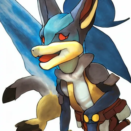 The Aura Pokemon, Lucario! {Reuploaded Art by Lillieceon