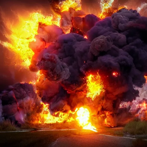 Image similar to Michael Bay living inside an explosion, photograph 4K HDR