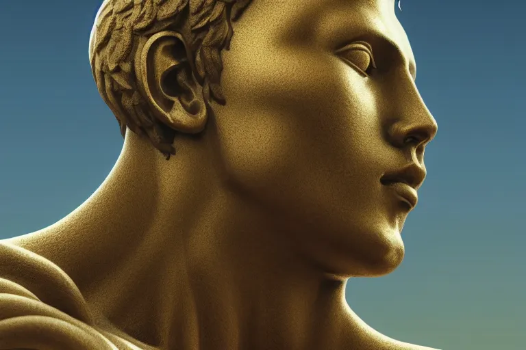 Image similar to stoic statue wearing clothing, vector scape, vaporwave, aesthetic, naturel, hyper detailed, digital art, trending in artstation, cinematic lighting, studio quality, smooth render, unreal engine 5 rendered, octane rendered, art style by klimt and nixeu and ian sprigger and wlop and krenz cushart