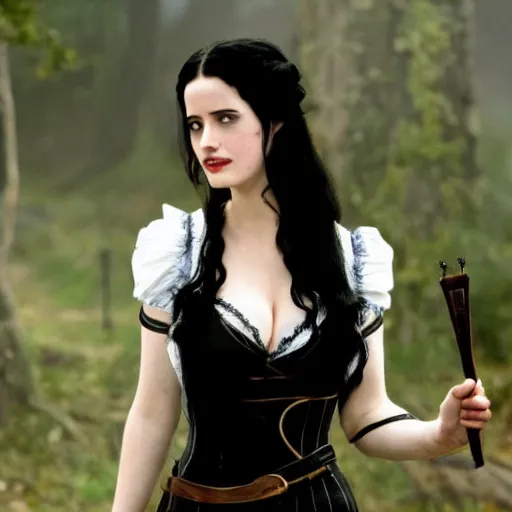 Image similar to young eva green as yennefer from the witcher