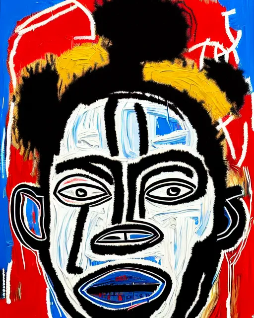 Image similar to A extremely highly detailed majestic hi-res beautiful immaculate head and shoulders award winning painting masterpiece of the face of a strong black african man by Jean-Michel Basquiat, 8k, high textures, hyper sharp, insanely detailed and intricate, super detailed, 8k HDR high quality