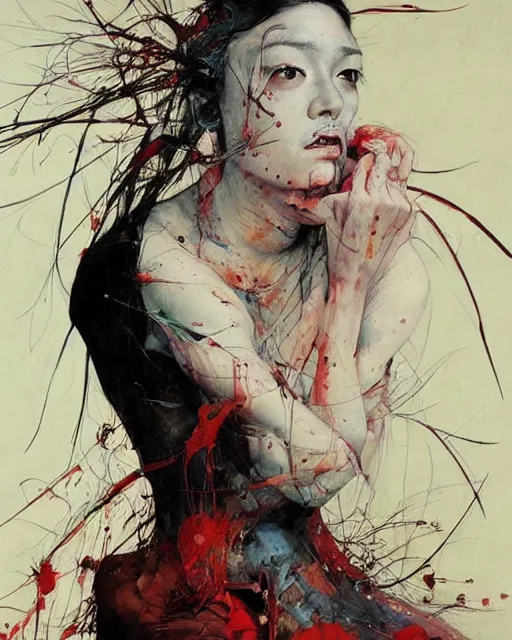 Image similar to there is ugliness in beauty, but there is also beauty in ugliness. in the style of adrian ghenie, esao andrews, jenny saville, edward hopper, surrealism, dark art by james jean, takato yamamoto