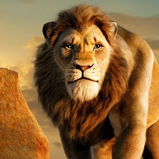 Prompt: dwayne johnson in lion king