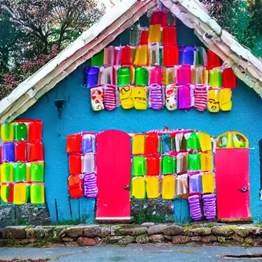 Image similar to an old house made of candies