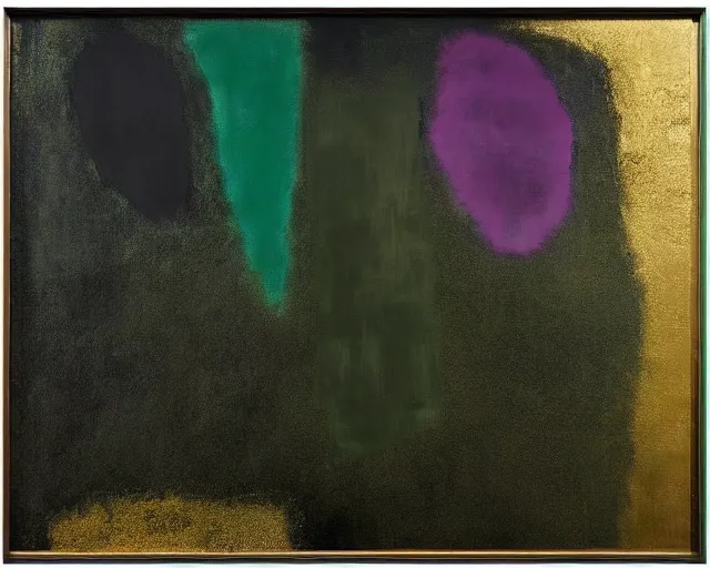 Prompt: abstract painting in black, dark green, gold, purple, painted by Pat Steir, Julian Schnabel, Helene Frankenthaler, abstract painting. 8k, dripping paint, extreme detail, intricate details, masterpiece, rendered through octane