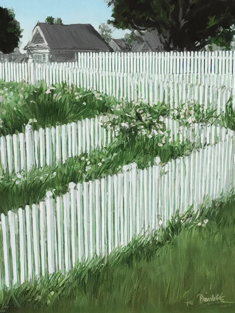 Image similar to white picket fence by disney concept artists, blunt borders, rule of thirds