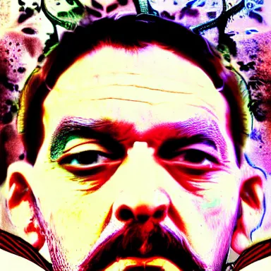 Image similar to portrait of a uncanny artist by Chor Boogie and Salvador Dali collaboration, digital art, mix of aesthetics, close up, high details