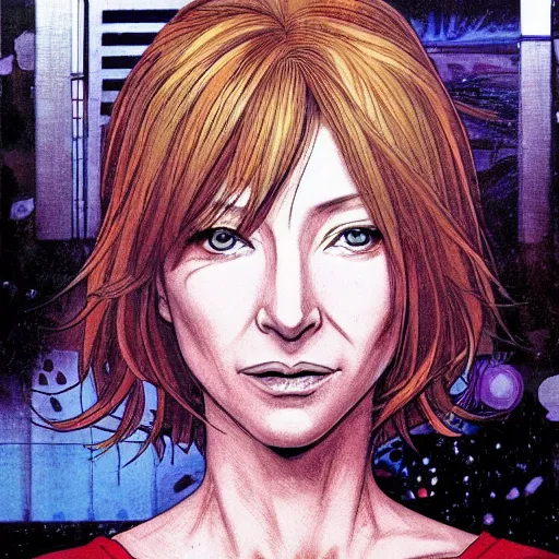 Image similar to An anime portrait of cate blanchett ,by Katsuhiro Otomo