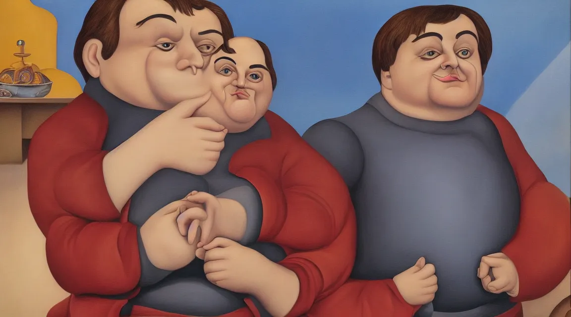 Image similar to Linus Torvalds painted by fernando botero