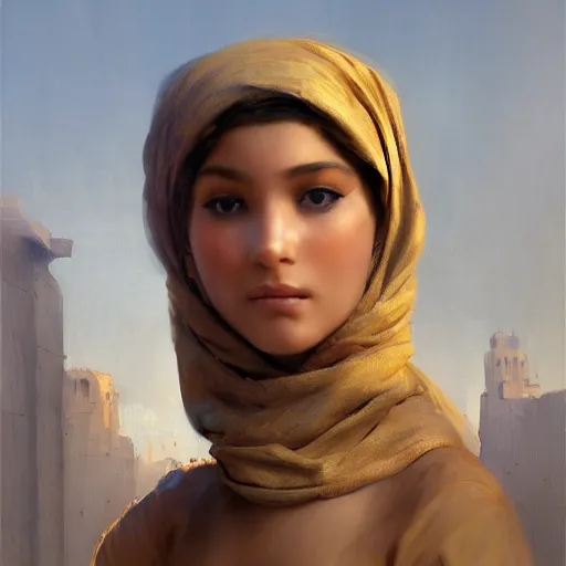 Prompt: a beautiful portrait painting of life in north africa, masterpiece by famous artist nasreddine dinet and eugene de blaas and ross tran, path tracing, artstation