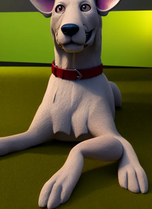 Image similar to jake the dog, realistic, photorealistic, cgi, 3 d render, highly detailed