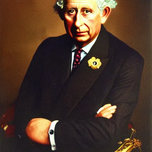 Prompt: prince charles einstein portrait