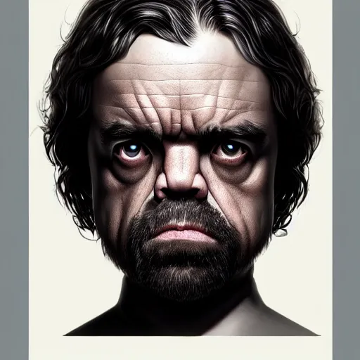 Prompt: peter dinklage as wednesday addams, digital painting, extremely detailed, 4 k, intricate, brush strokes, mark arian, artgerm, bastien lecouffe - deharme