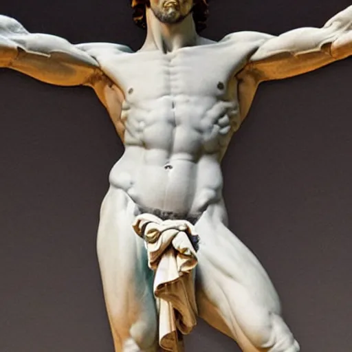 Prompt: david of michelangelo but with a very big aparatus