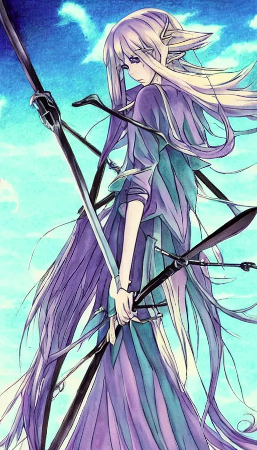 Image similar to a beautiful link drawing of the being death as a cute anime girl with a giant scythe from a studio ghibli film inspired by the death tarot card, dark vibes, pastel colors, cosmic, high quality