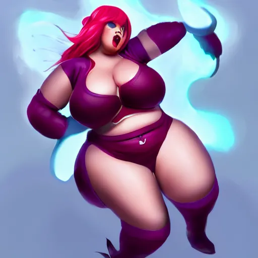 Prompt: fat evelynn, trending on artstation, riot games